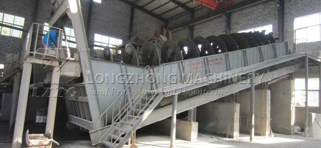 Screw sand washing machine can dispose the large amount of sand easily.