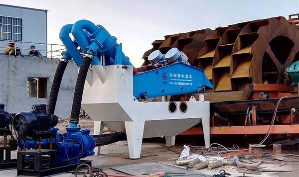dewatering screen with cyclone